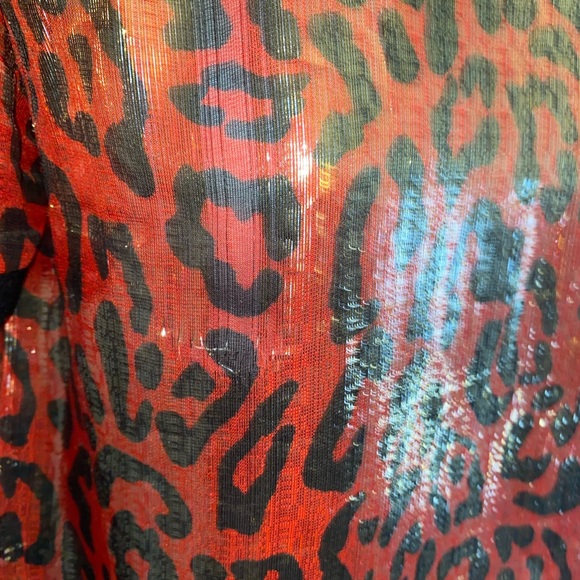 Alice + Olivia Leopard Print Silk  Top - Picture 6 of 11